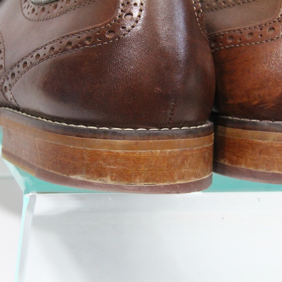 La Milano Mens Brown Dress Shoe sz 12 Wingtip Oxford Leather - Picture 8 of 9